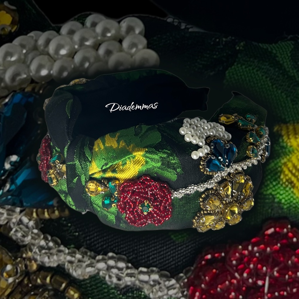 Beaded Rose Garden Jeweled Headband